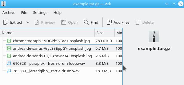 Items in an archive 档案中的内容