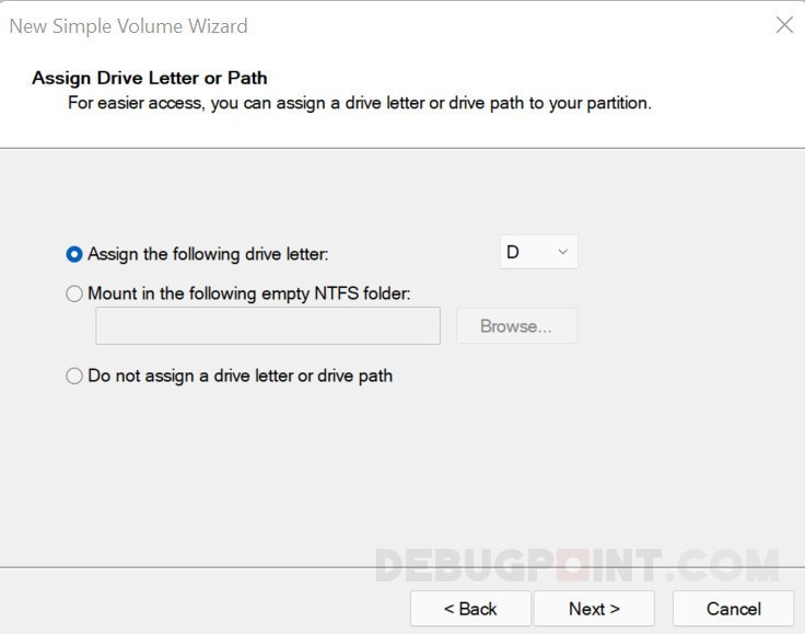 图 7:新建简单卷向导-page2
