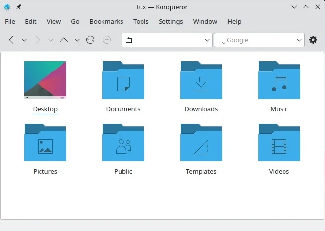 Image of Konqueror&rsquo;s file manager.