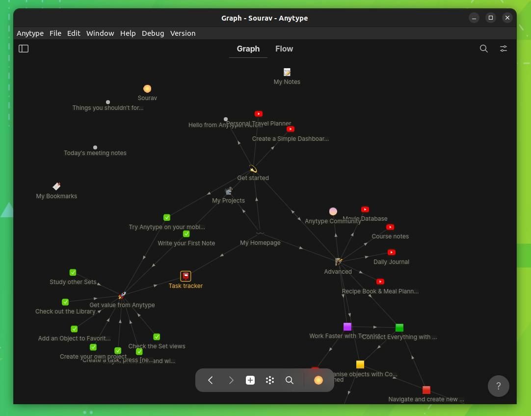a screenshot of anytype&rsquo;s graph view