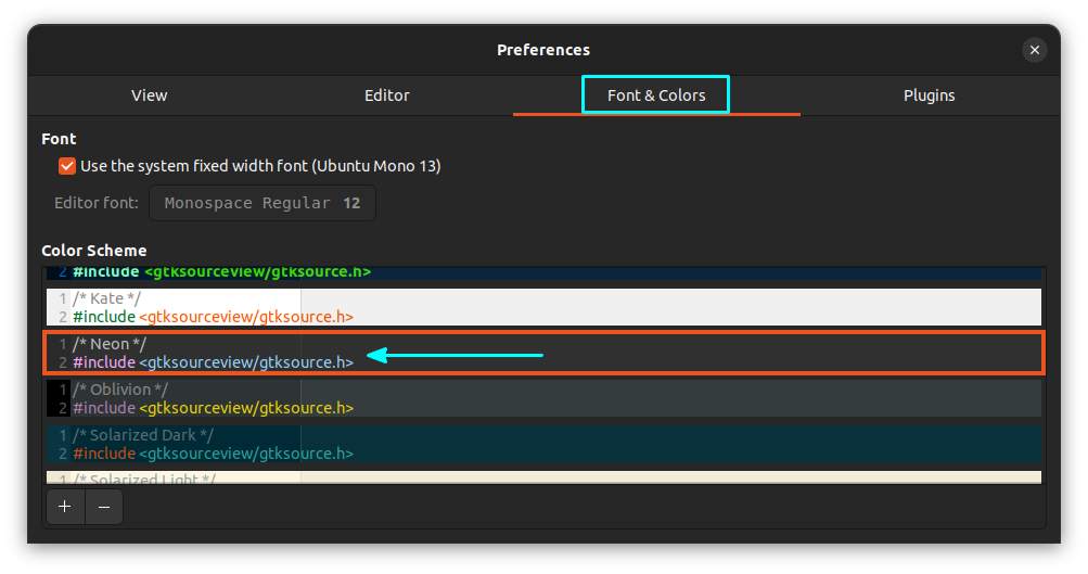 &ldquo;Neon&rdquo;, a newly installed theme
